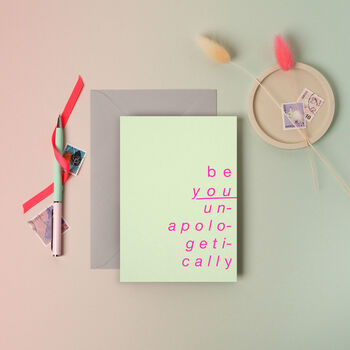 Be You Unapologetically Neon Greeting Card, 2 of 2
