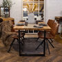 Solid Oak Dining Table With Raw Steel Legs, thumbnail 1 of 3