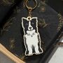 Collie Dog Wooden Keyring With Optional Christmas Card, thumbnail 1 of 9
