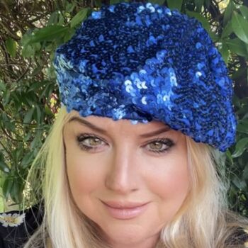 Chemo Headwear Sparkly Sequin Beret, 2 of 11