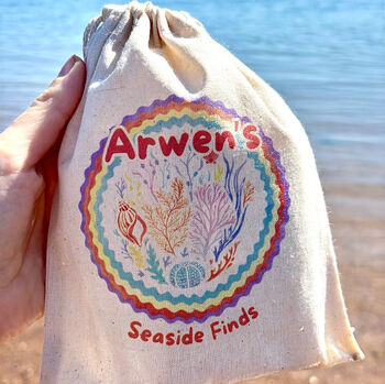 Personalised Rainbow Reef Seaside Finds Bag, 2 of 6