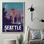 Seattle Travel Poster Art Print, thumbnail 3 of 4