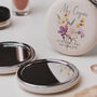 Luxury Compact Mirror Featuring Delicate Watercolour Wildflowers And A Personalised Message, thumbnail 3 of 4