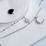 Sterling Silver Moon And Star Layered Necklace, thumbnail 3 of 7