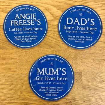 Personalised Blue Plaque Coaster, 5 of 5