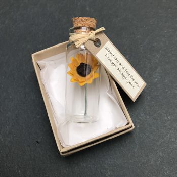 Tiny Sunflower In A Bottle With Personalised Message, 12 of 12