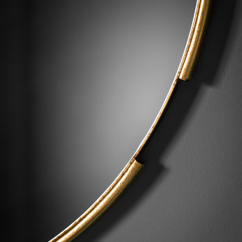 Round Gold Floating Wall Mirror, 2 of 2
