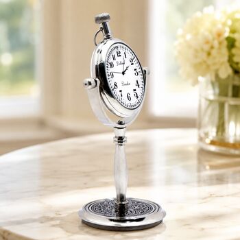 Personalised 12th Anniversary Silver Colour Desk Clock, 4 of 10