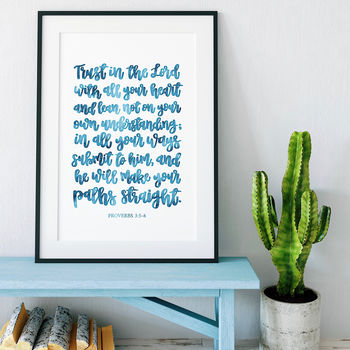 Trust In The Lord Print Choose Your Colour, 3 of 6