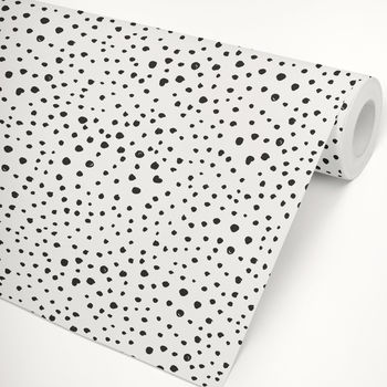 Black Or Grey Dalmatian Dots Self Adhesive Wallpaper, 3 of 5