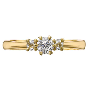 Triple Diamond Engagement Ring : Fairtrade Yellow Gold, 5 of 11