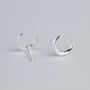 Sterling Silver Crescent Moon Stud Earrings, thumbnail 3 of 5