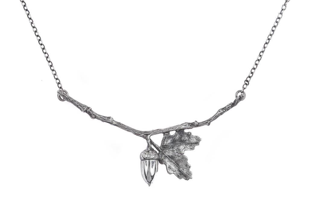 Wonderstone Jasper and Oak Leaf Charm Necklace – Quiet Time Jewelry