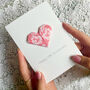 Personalised 13th Lace Anniversary Origami Heart Card, thumbnail 1 of 6