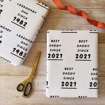 Personalised Father's Day Custom Message Since Year Wrapping Paper, 5 of 7