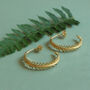 Gold Plated Fern Hoop Earrings, thumbnail 1 of 7