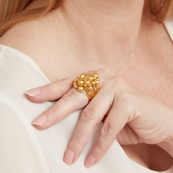 Bobble Gold Plated Silver Statement Ring, 3 of 6