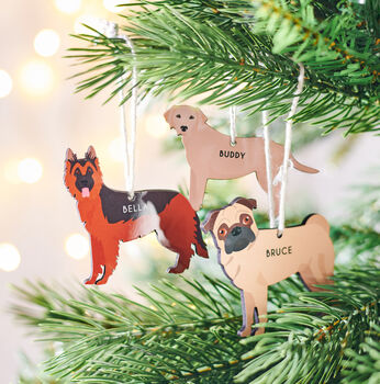 Personalised Dog Breed Christmas Hanging Decoration, 2 of 12