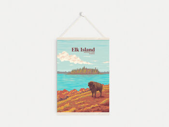 Elk Island National Park Canada Travel Poster Art Print, 6 of 8