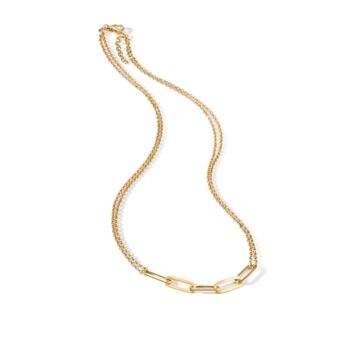 Sterling Silver Gold Plated Paperclip Necklace, 2 of 5