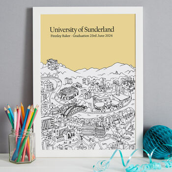 Personalised Sunderland Graduation Gift Print, 6 of 9