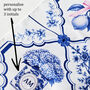 Personalised Blue And White Tile Print Scarf, thumbnail 3 of 7