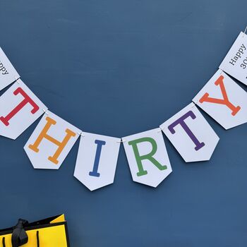Personalised Thirty Birthday Banner : 30th Birthday Party Decoration, 2 of 9