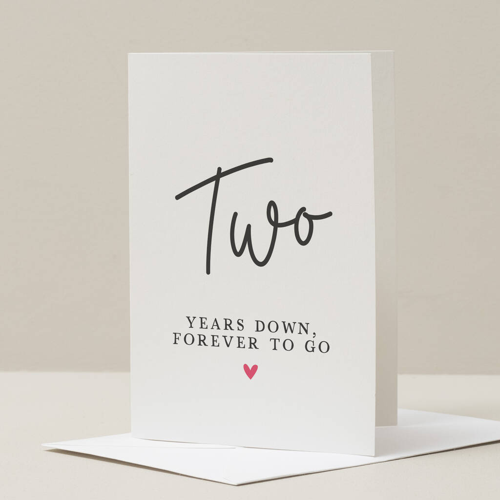 Two Years Anniversary Card By Twist Stationery 3038