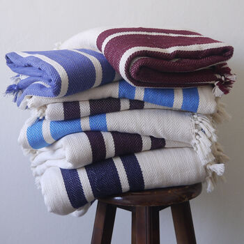 Handwoven Sustainable Cotton Throw Blanket, 7 of 11