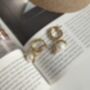 Chunky 14 K Gold Plated Silver Pearl Hoops Earrings, thumbnail 7 of 8