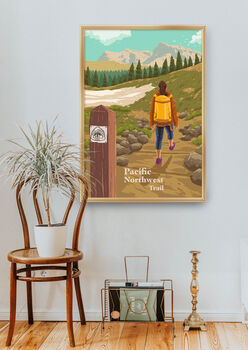 Pacific Northwest Trail USA Travel Poster Art Print, 5 of 8
