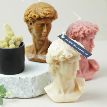 Large Bust Of David In Eco Wax, 3 of 8