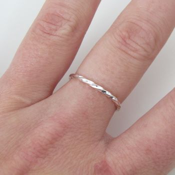 Twisted Sterling Silver Stacking Ring, 4 of 5