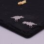 Sterling Silver T Rex Tyrannosaurus Dinosaur Stud Earrings, thumbnail 2 of 12