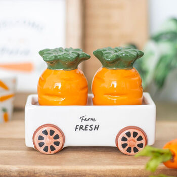 Carrot Salt And Pepper Shakers Food Decor Cruet Set, 2 of 9