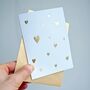 Handmade Gold Leaf Mini Hearts Valentines Card, thumbnail 1 of 3