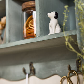 French Country Blue Wall Cabinet With Hooks, 3 of 4