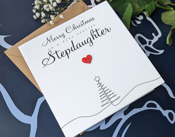 Personalised Handmade Christmas Card For Special Stepdaughter, 3 of 4
