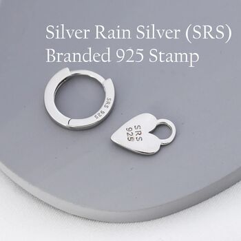 Dangling Enamel Heart Earrings In Sterling Silver, 7 of 12