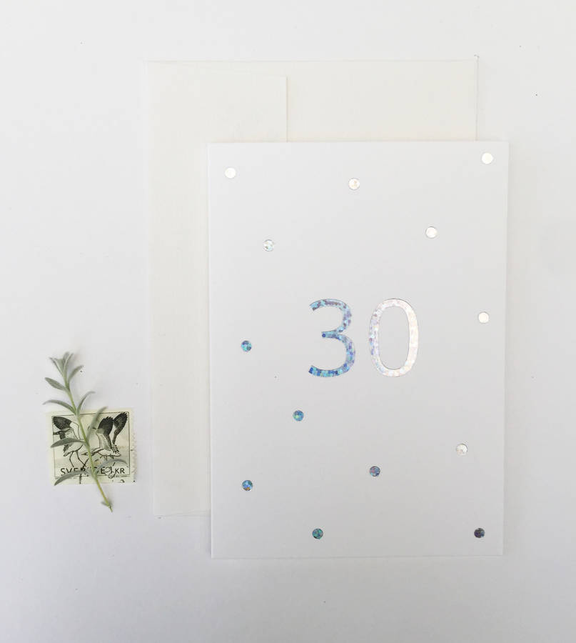 Image of 30th Birthday Hologram Confetti Card