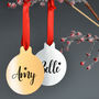 Personalised Silver Or Gold Metal Christmas Bauble Set, thumbnail 1 of 4