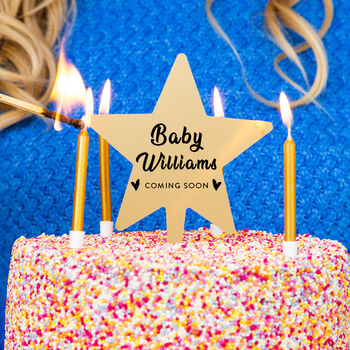 Personalised Surname Baby Shower Star Cake Topper, 2 of 7