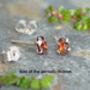 Oval Garnet Stud Earrings In Sterling Silver, thumbnail 2 of 3