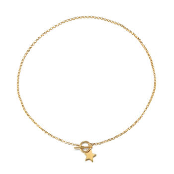 18ct Gold Plated Star Charm T Bar Necklace, 5 of 7