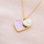 Sterling Silver Mother Of Pearl Double Heart Necklace, thumbnail 3 of 12