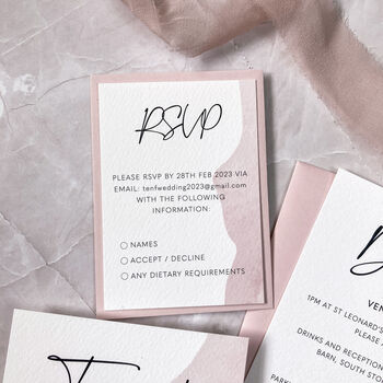 Blush Pink Wedding Invitation, 7 of 10