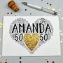 Personalised 50th Birthday Sparkle Card, thumbnail 1 of 12
