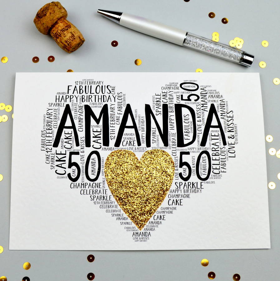 Personalised 50th Birthday Sparkle Card, 1 of 12