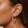 Women's Sparkling Tennis Hoop Earrings In Gold, thumbnail 1 of 3