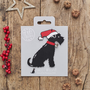 Black Schnauzer Dog Christmas Decoration Personalisation Available, 3 of 4